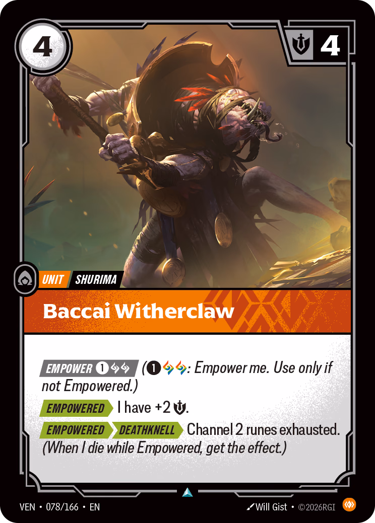 Baccai Witherclaw VEN-078/166 Riftbound card