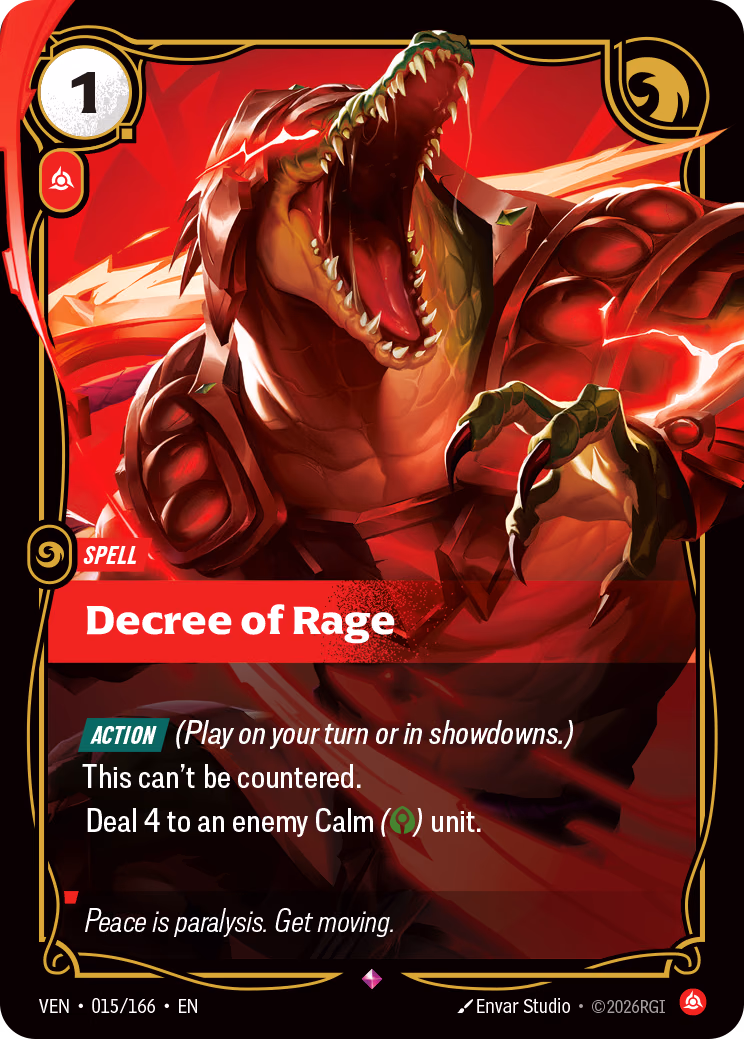 Decree of Rage VEN-015/166 Riftbound card