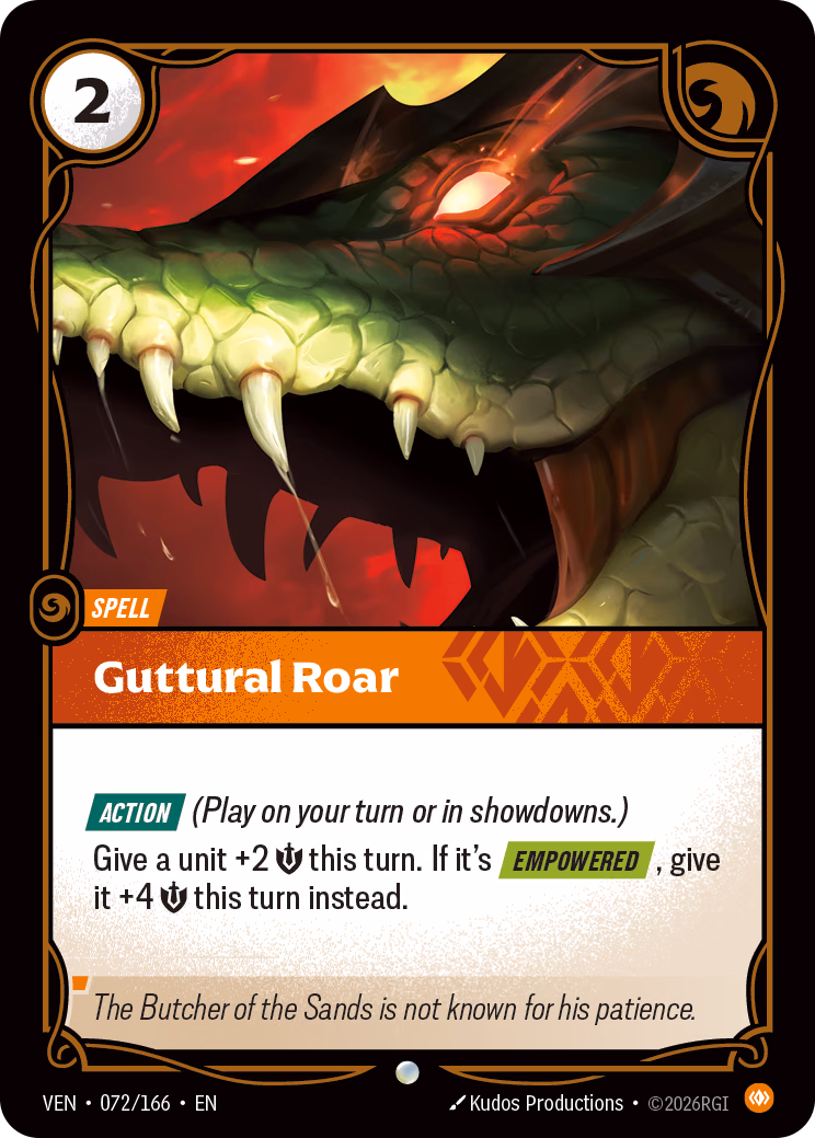 Guttural Roar VEN-072/166 Riftbound card