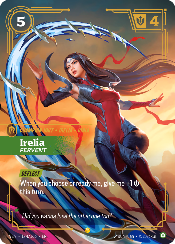Irelia, Fervent VEN-174/166 Riftbound card