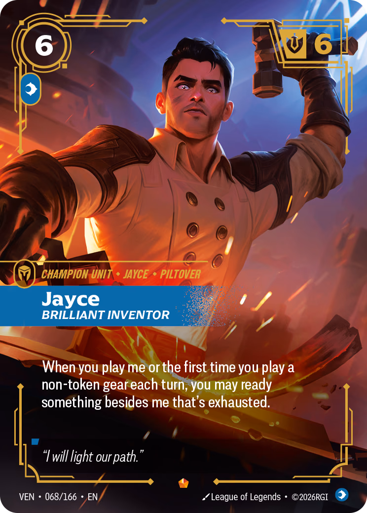 Jayce, Brilliant Inventor VEN-068/166 Riftbound card