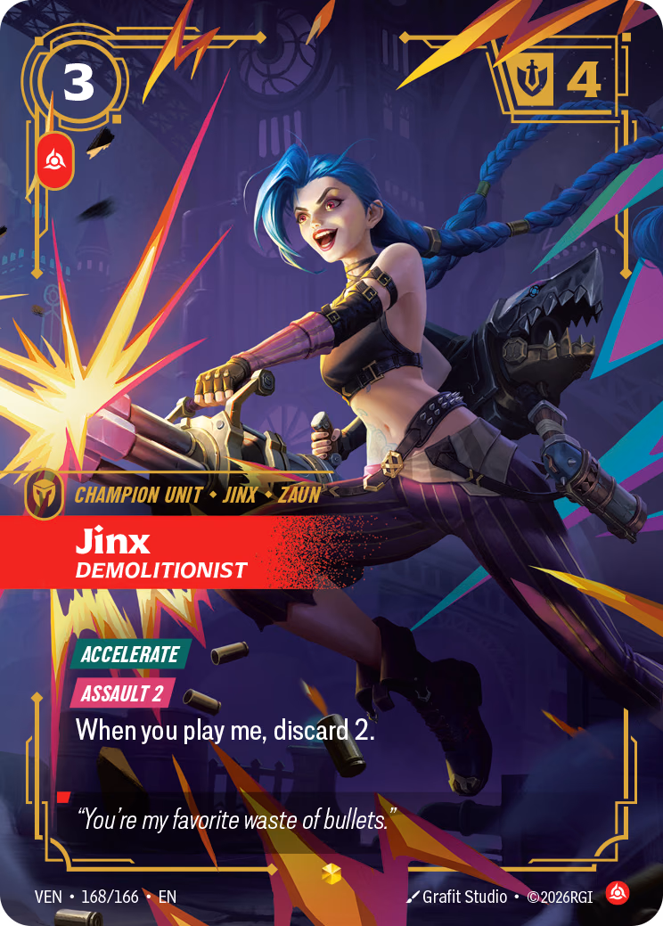 Jinx, Demolitionist VEN-168/166 Riftbound card