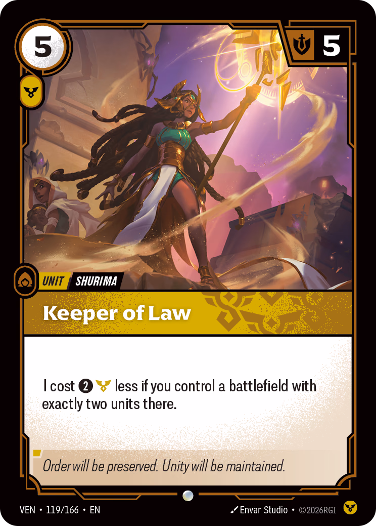 Keeper of Law VEN-119/166 Riftbound card