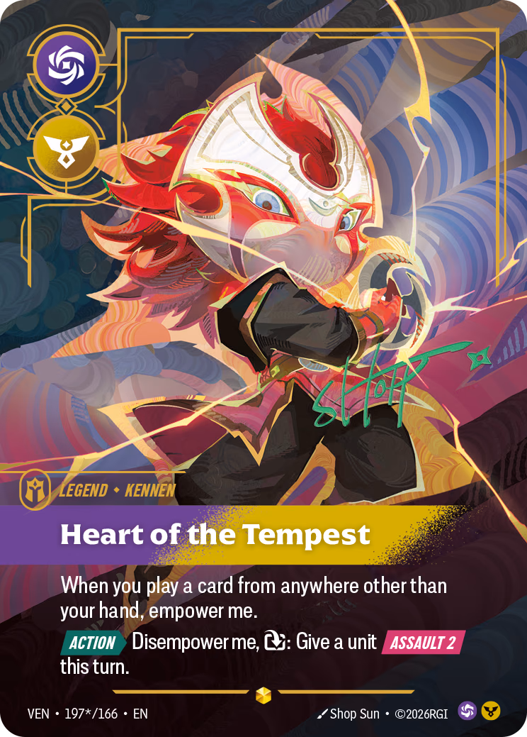 Kennen, Heart of the Tempest VEN-197*/166 Riftbound card