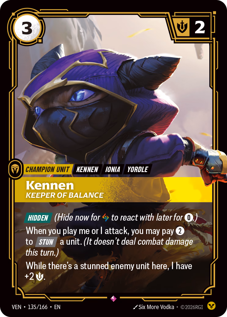 Kennen, Keeper of Balance VEN-135/166 Riftbound card