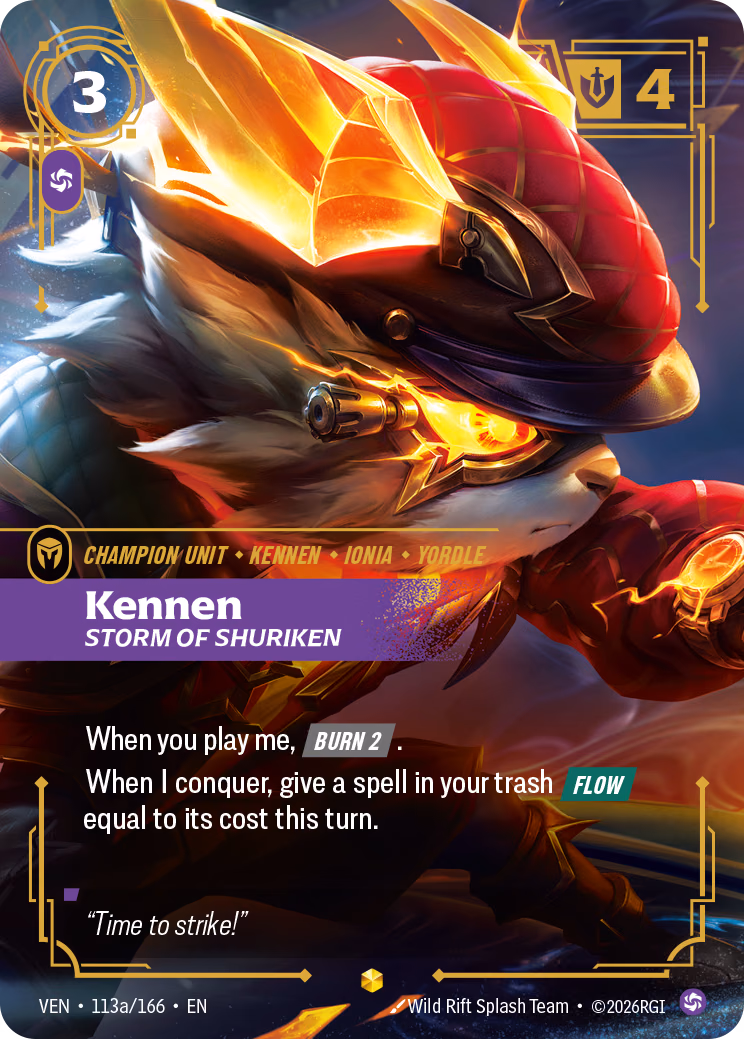 Kennen, Storm of Shuriken VEN-113a/166 Riftbound card