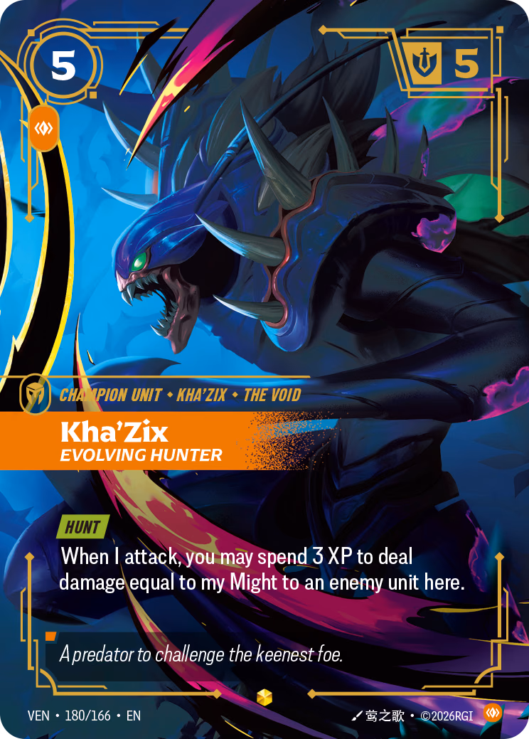 Kha'Zix, Evolving Hunter VEN-180/166 Riftbound card