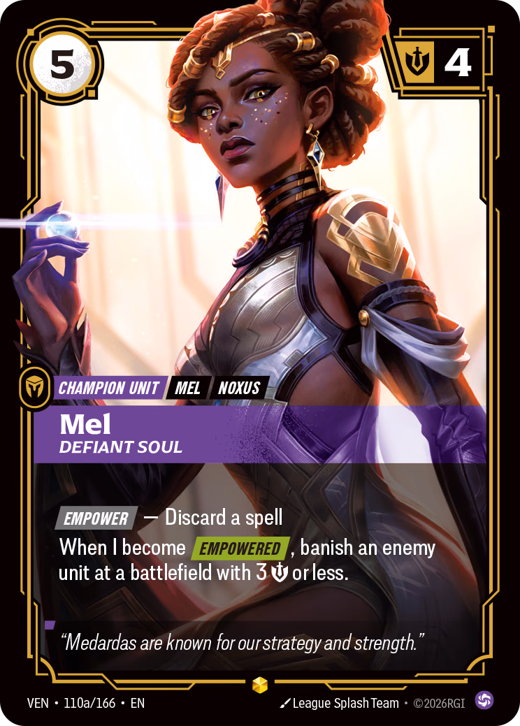 Mel, Defiant Soul VEN-110a/166 Riftbound card