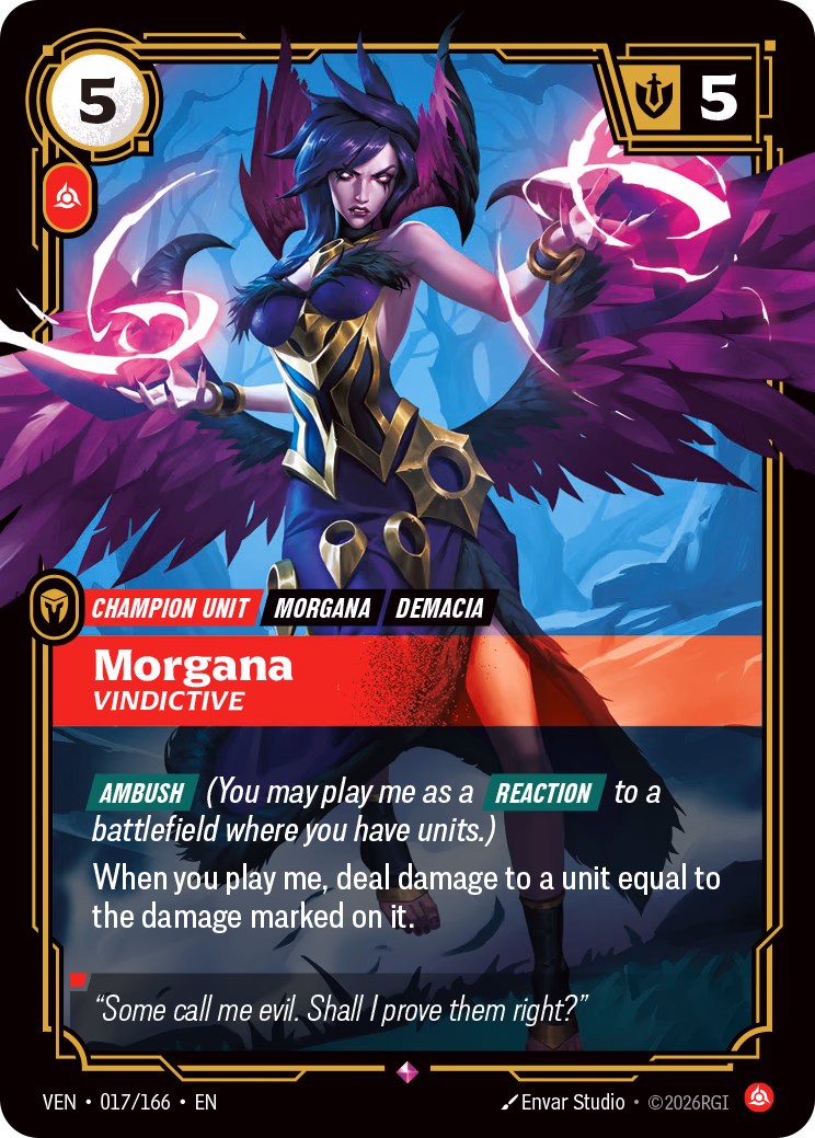 Morgana, Vindictive VEN-017/166 Riftbound card
