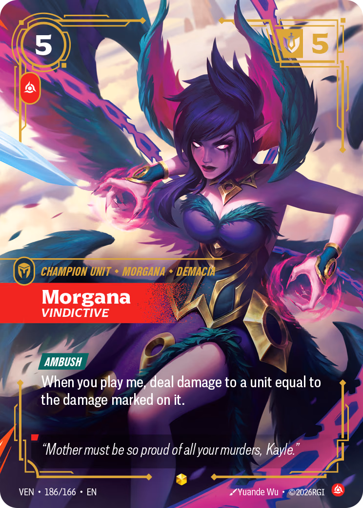 Morgana, Vindictive VEN-186/166 Riftbound card