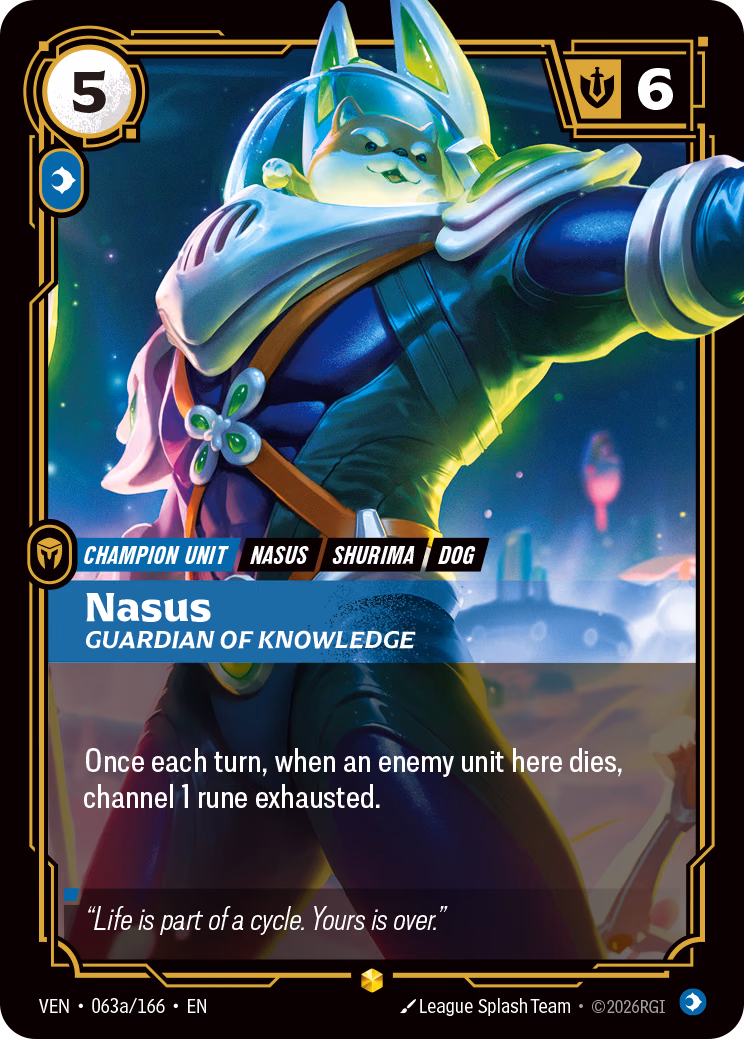 Nasus, Guardian of Knowledge VEN-063a/166 Riftbound card