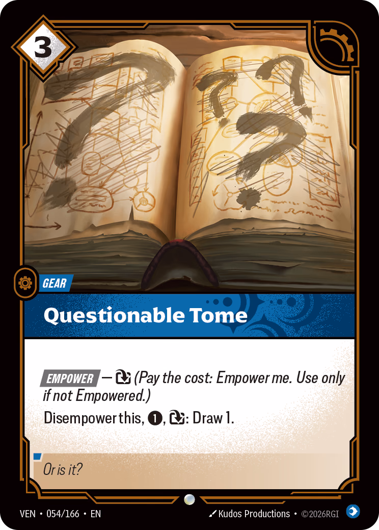 Questionable Tome VEN-054/166 Riftbound card