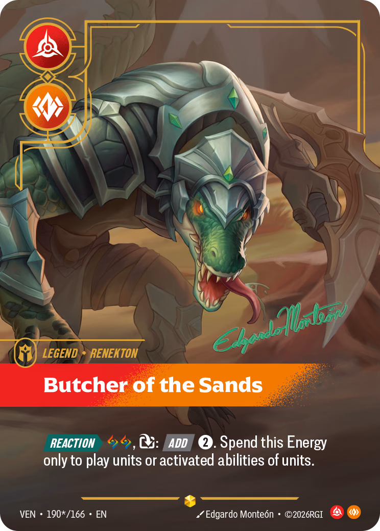 Renekton, Butcher of the Sands VEN-190*/166 Riftbound card