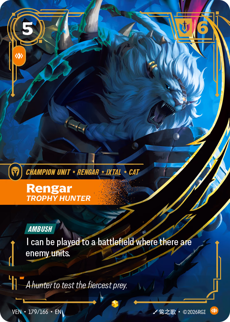Rengar, Trophy Hunter VEN-179/166 Riftbound card