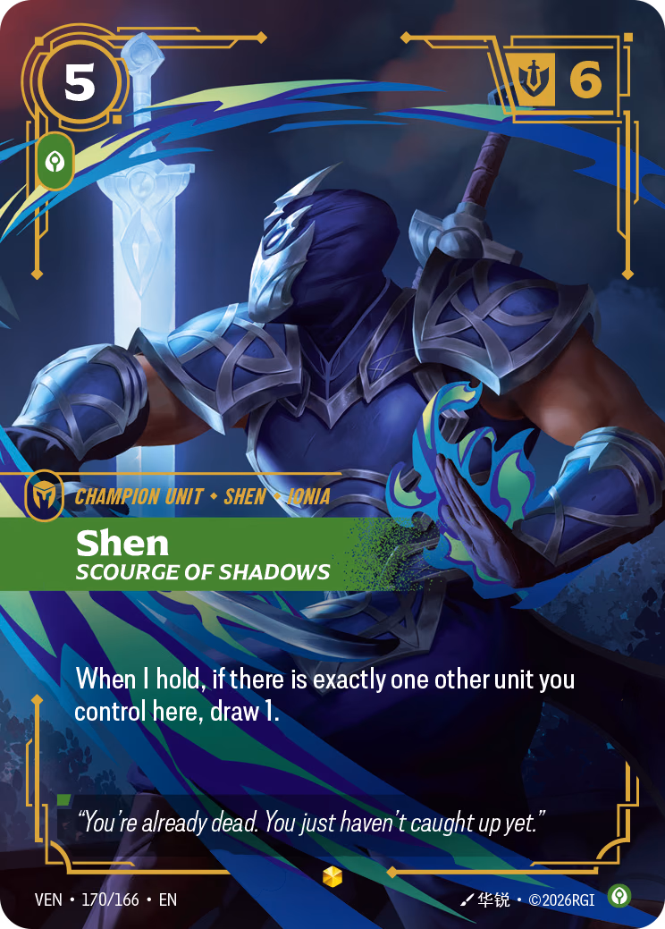 Shen, Scourge of Shadows VEN-170/166 Riftbound card
