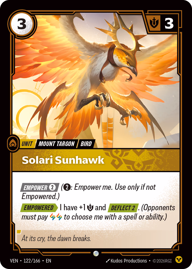 Solari Sunhawk VEN-122/166 Riftbound card