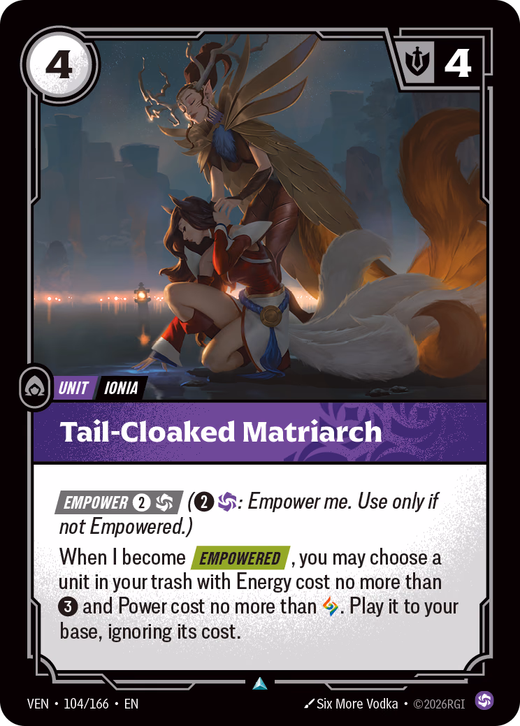 Tail-Cloaked Matriarch VEN-104/166 Riftbound card