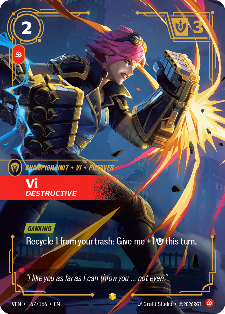 Vi, Destructive VEN-167/166 Riftbound card