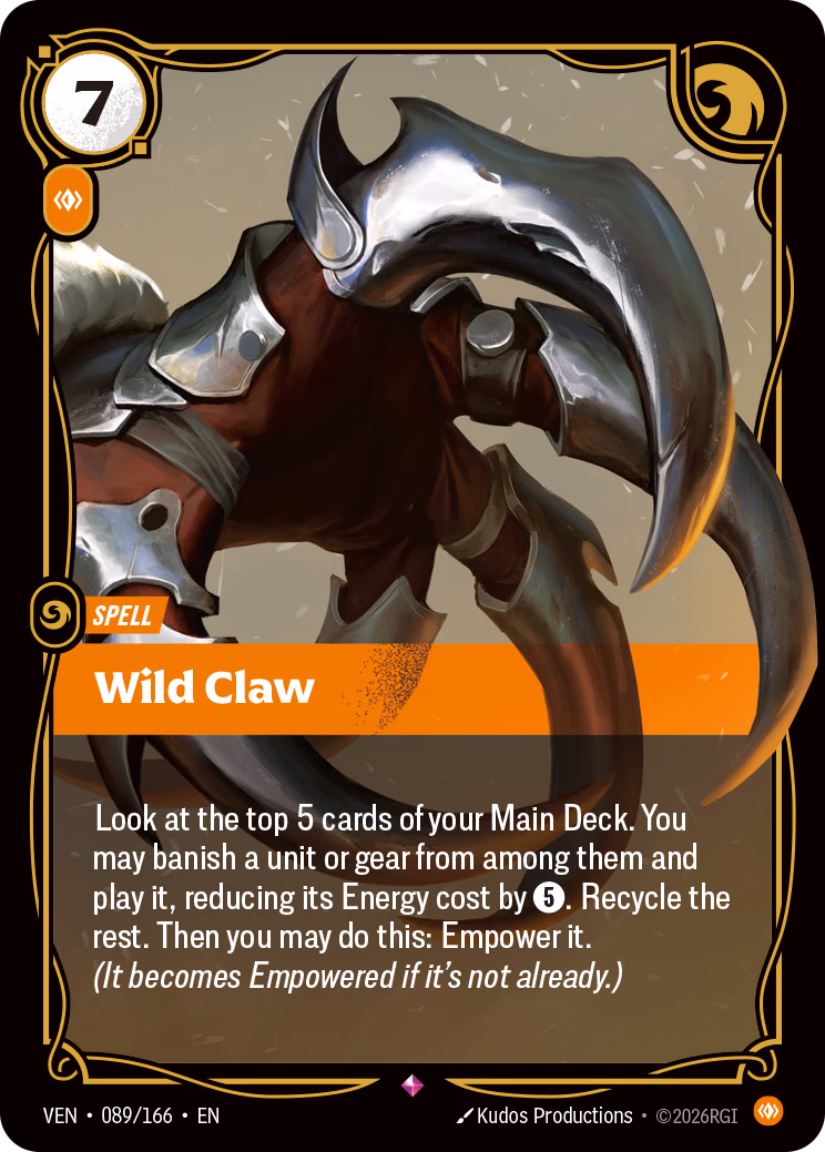 Wild Claw VEN-089/166 Riftbound card