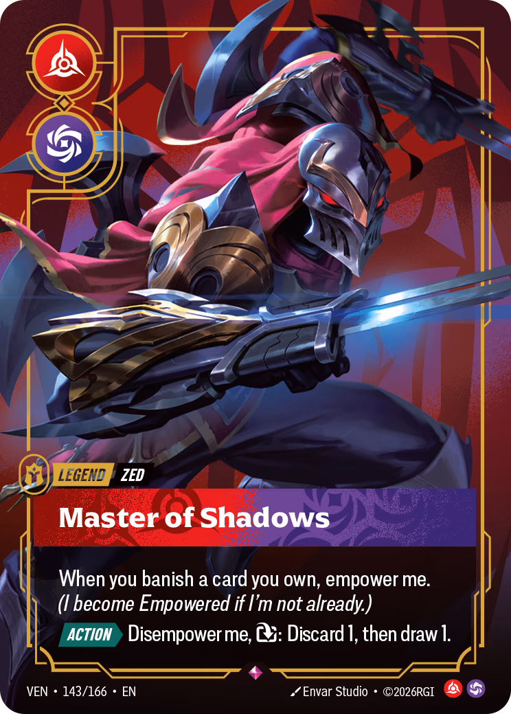 Zed, Master of Shadows VEN-143/166 Riftbound card