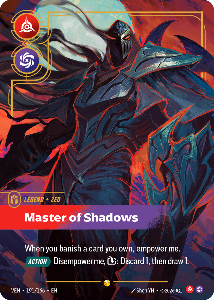 Zed, Master of Shadows VEN-191/166 Riftbound card