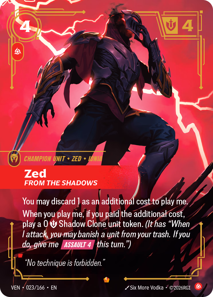 Zed VEN-023/166 Riftbound card