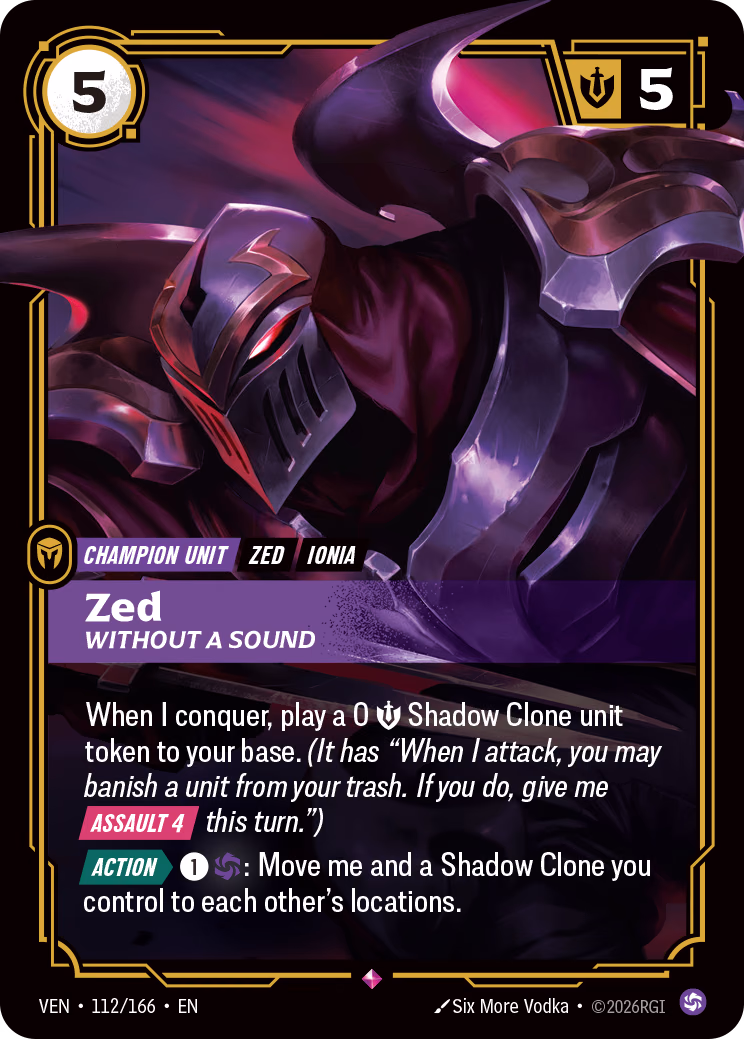 Zed VEN-112/166 Riftbound card