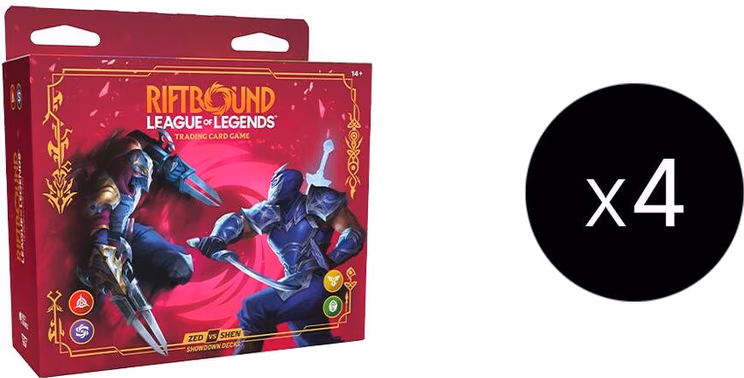 Riftbound Vendetta Showdown Decks: Zed vs Shen Display